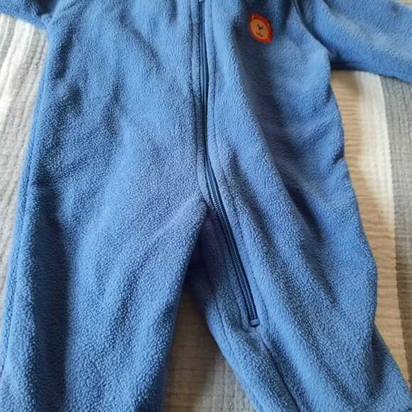 OKIE DOKIE Infant Woolen Coverall Snowsuit with Hoodie - Navy/ Lion, 3-6 months - Picture 5 of 16